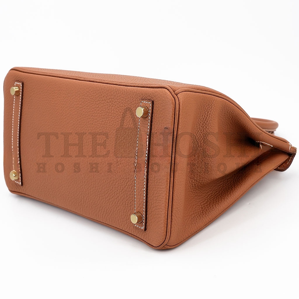 H**me5 BIRKIN 30 TOGO LEATHER GOLDEN BROWN GOLD BUCKLE BAG 5375750663 (30*23*15cm) Master Quality